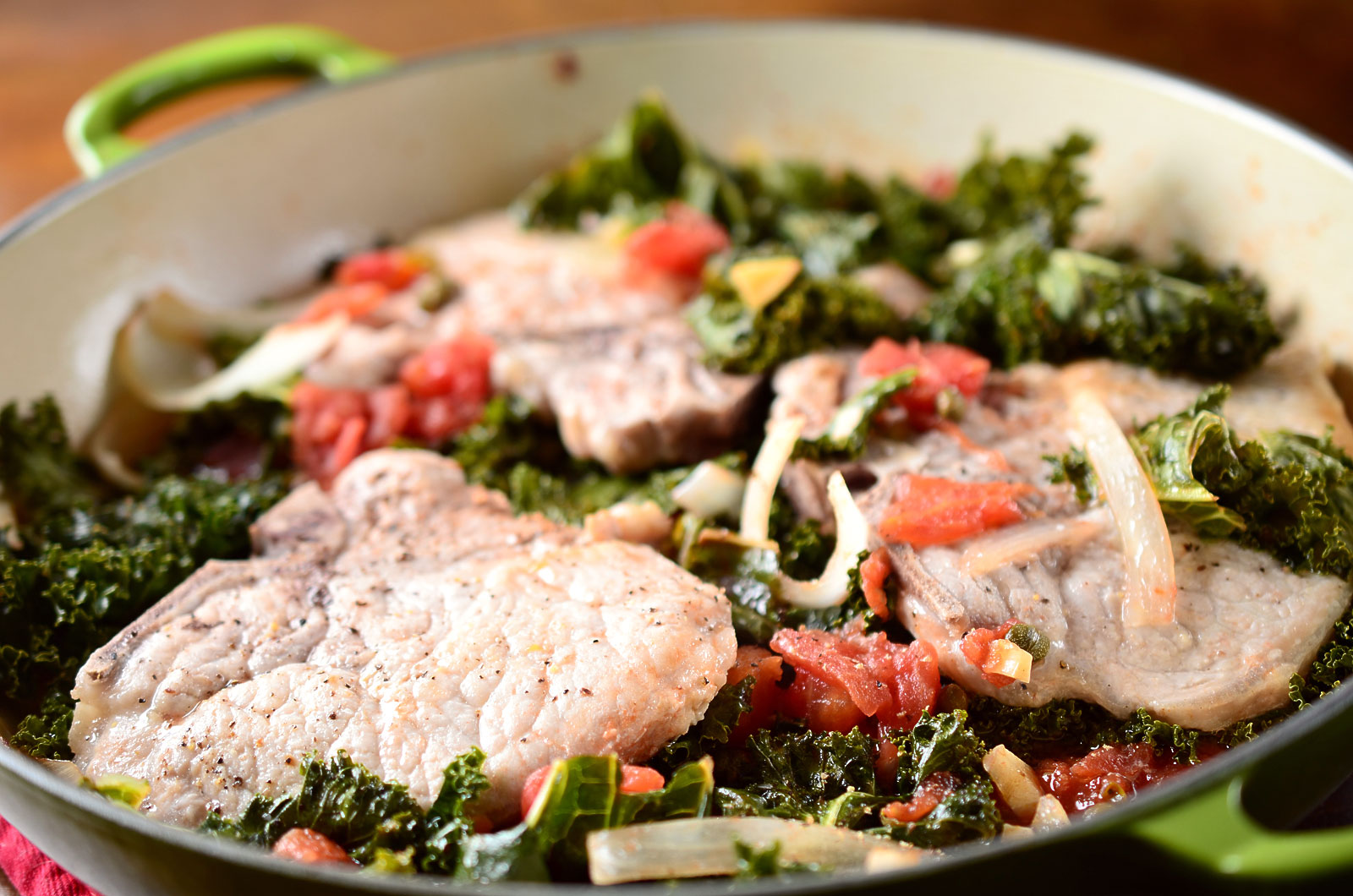 Braised Pork Chops with Kale and Tomatoes Life's Ambrosia