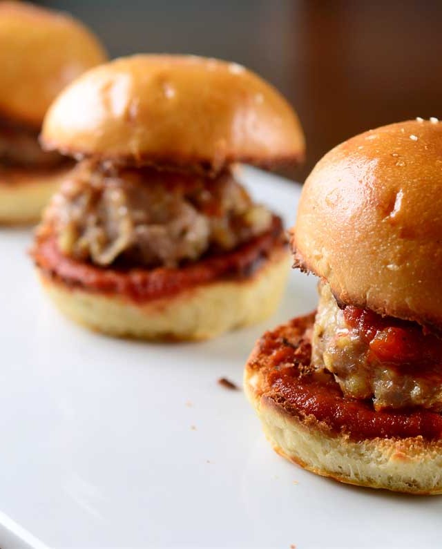 Chicken Parmesan Meatball Sliders
