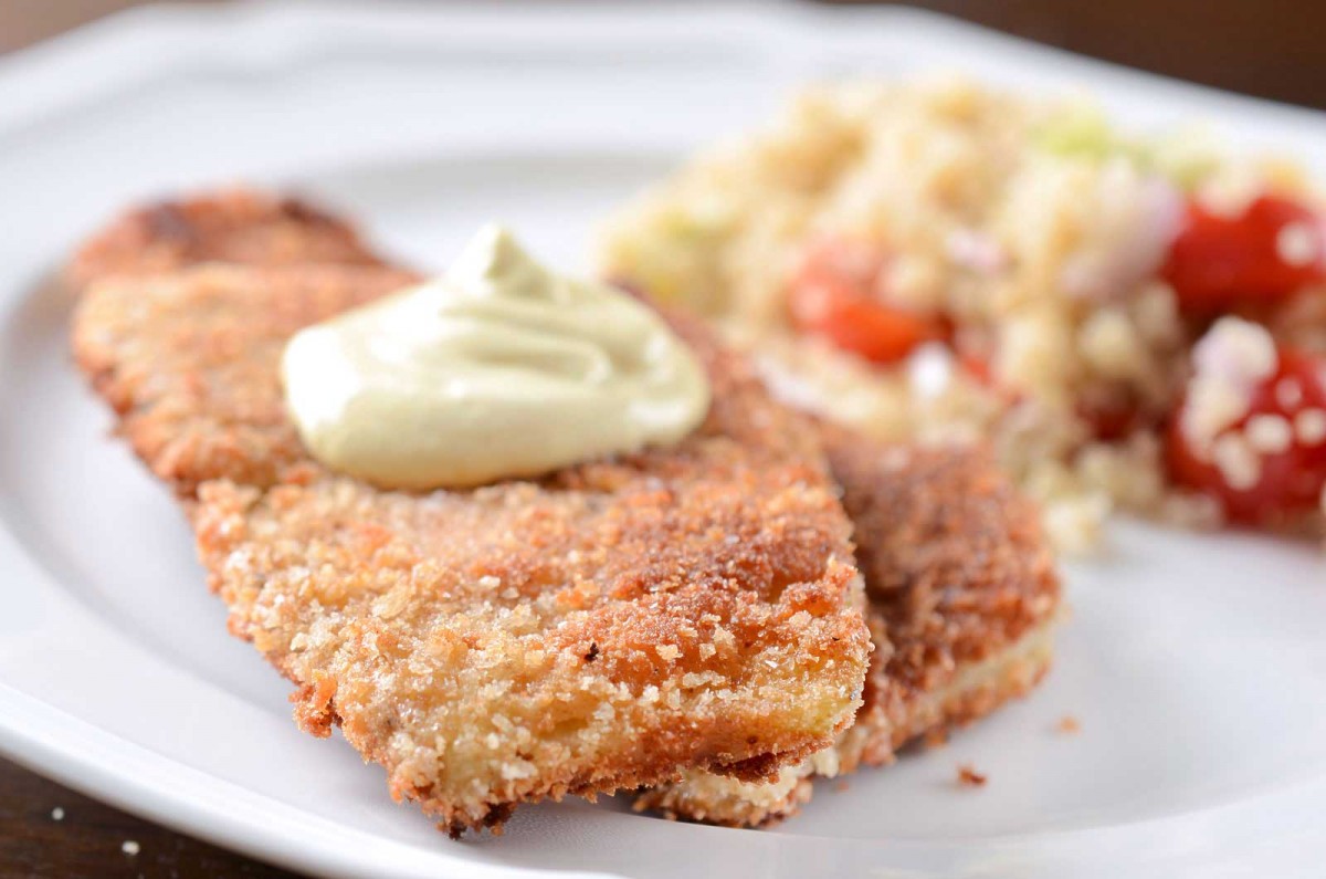 Crispy Eggplant with Curried Yogurt Sauce
