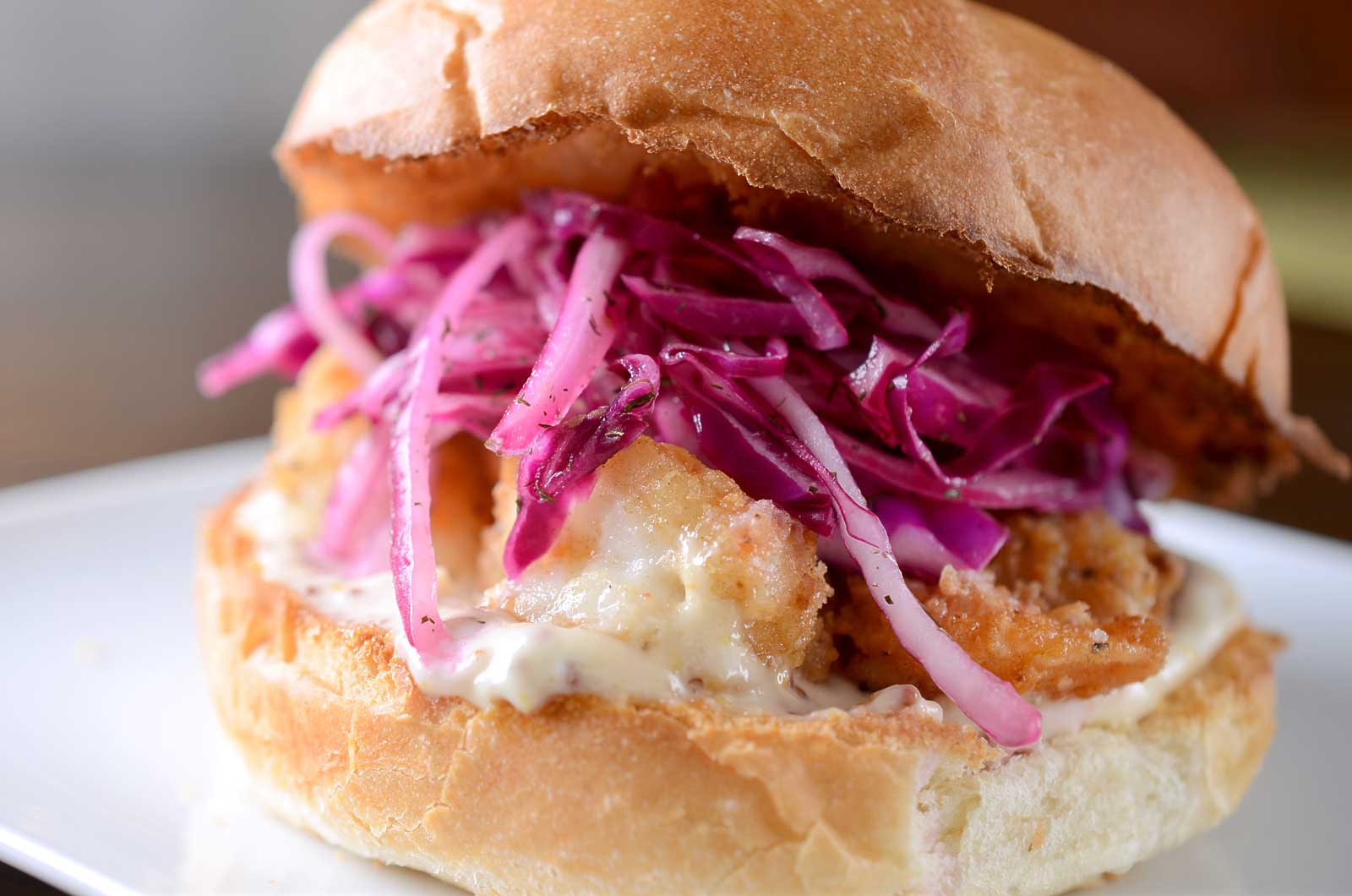 Crispy Garlic Shrimp Sandwich