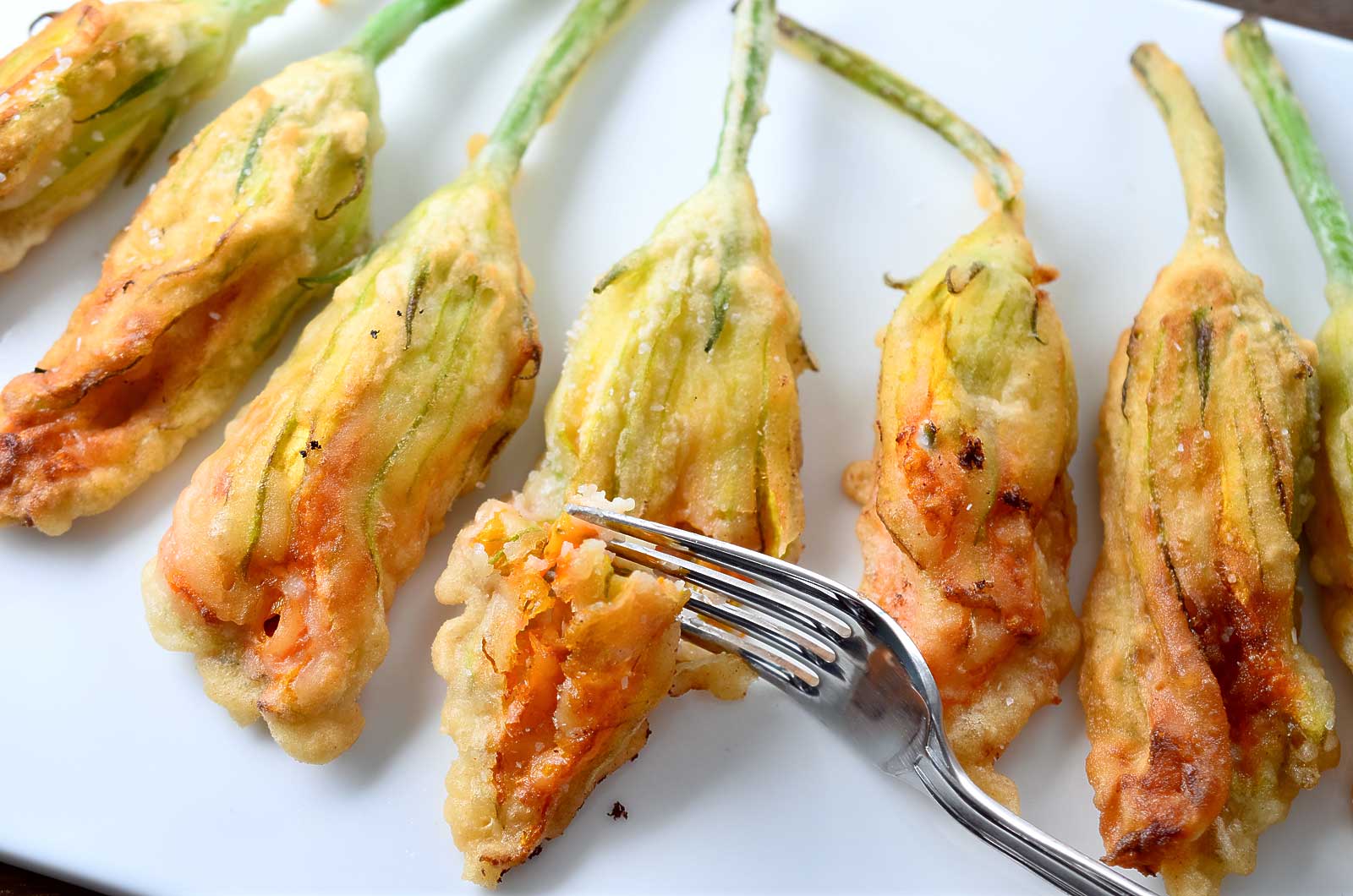 Crispy Herbed Goat Cheese Stuffed Zucchini Blossoms-image