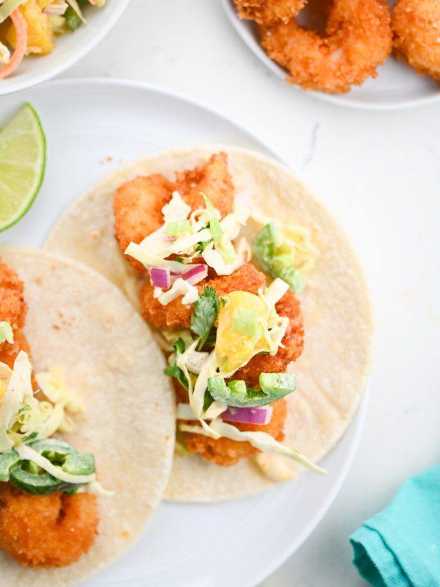 Fried Shrimp Tacos with Mango Slaw Life's Ambrosia