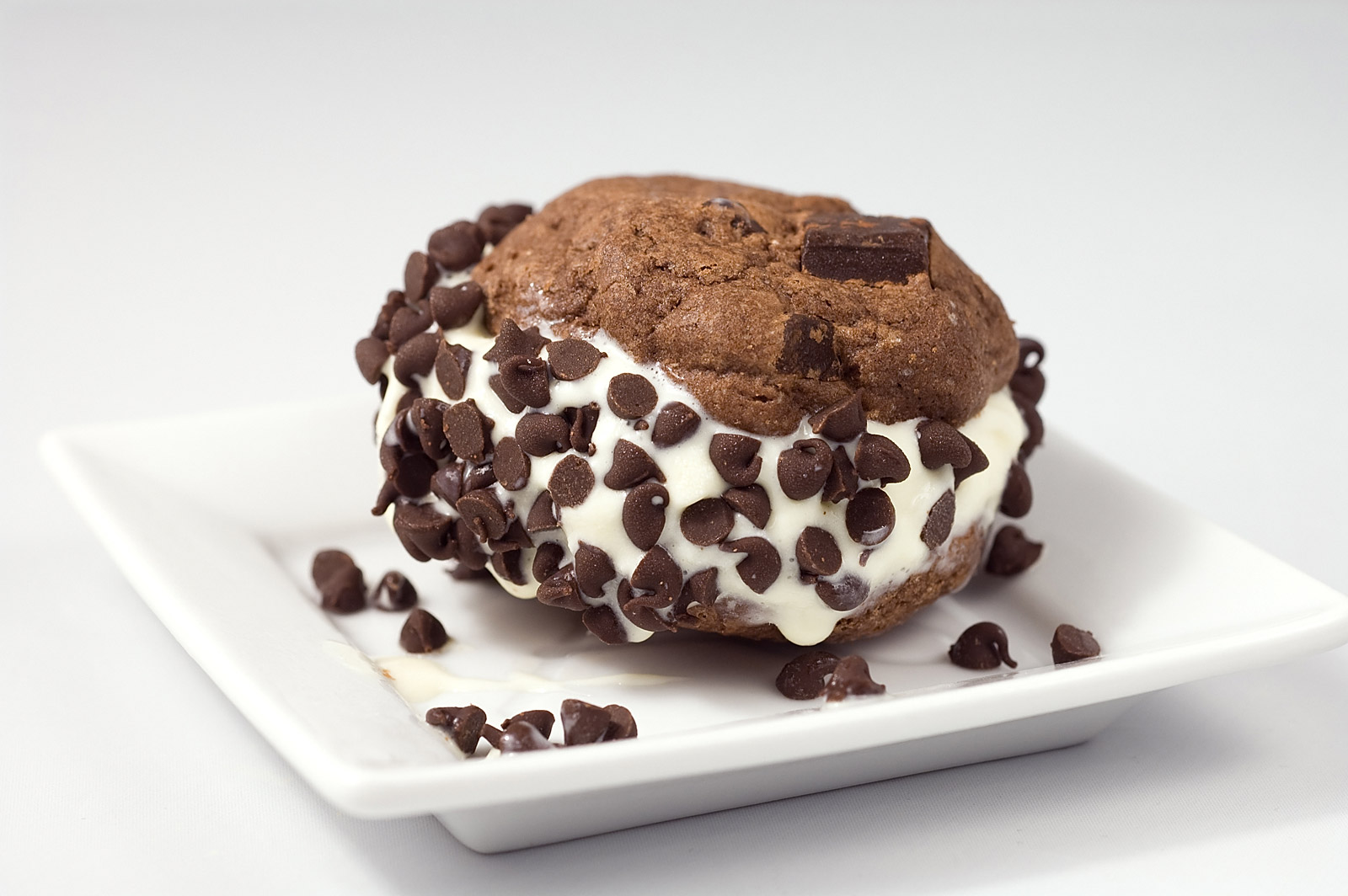 Fudgy Brownie Cookie Ice Cream Sandwich