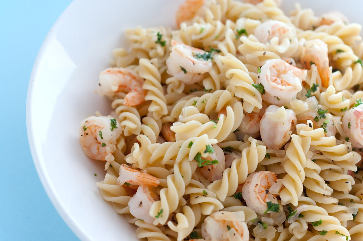 Lemon Pepper Shrimp with Fusilli