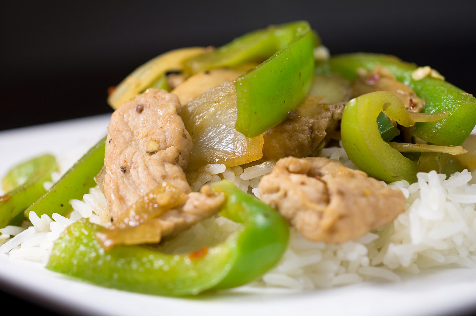 Pork Stir Fry with Peppers and Mushrooms