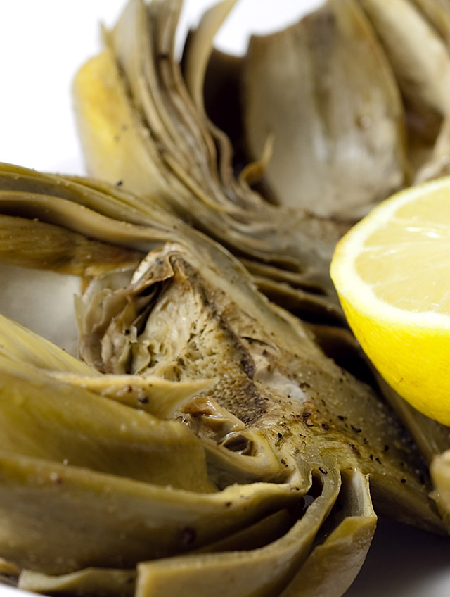 Baked Artichokes with Lemon and Wine