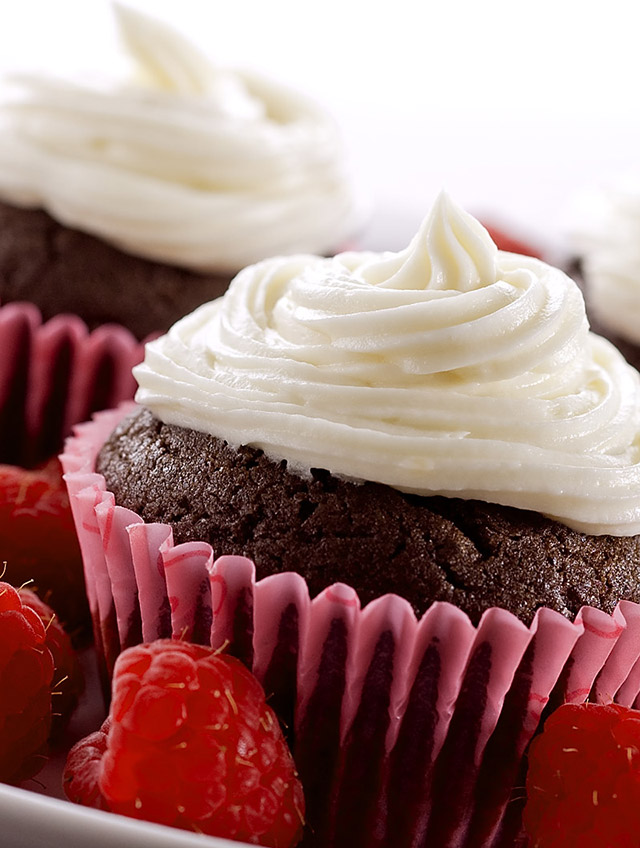 Dark Chocolate Raspberry Cupcakes