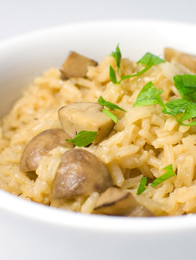 Rice Pilaf with Crimini Mushrooms