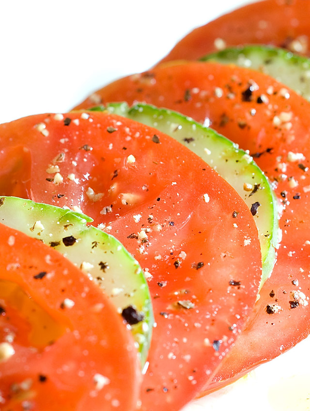 Sliced Cucumber and Tomato Salad