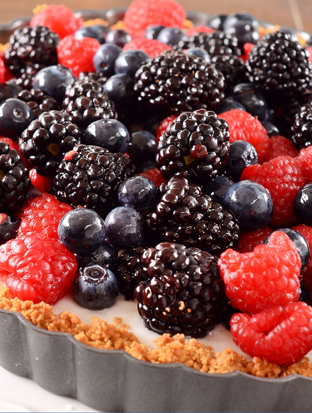 Summer Berry and Coconut Pudding Tart