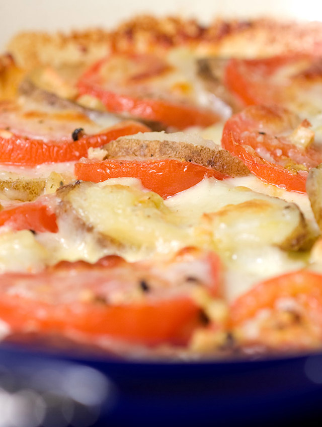 Tomato, Potato and Mozzarella Bake