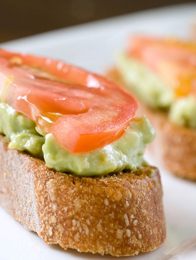 Avocado and Tomato Crostini