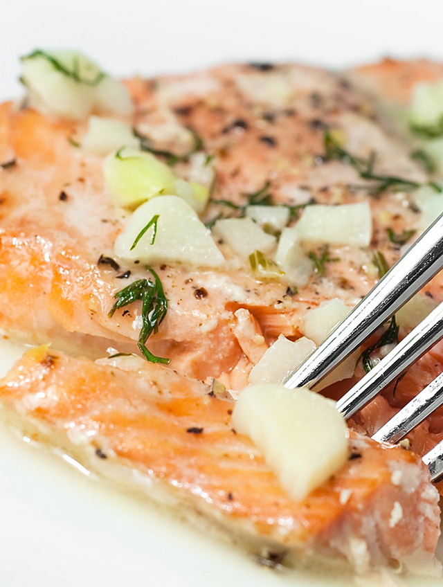 Baked Salmon with White Wine Dill Sauce - Life's Ambrosia