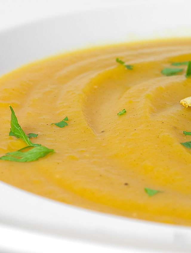 Butternut Squash Soup with Curried Squash Seeds