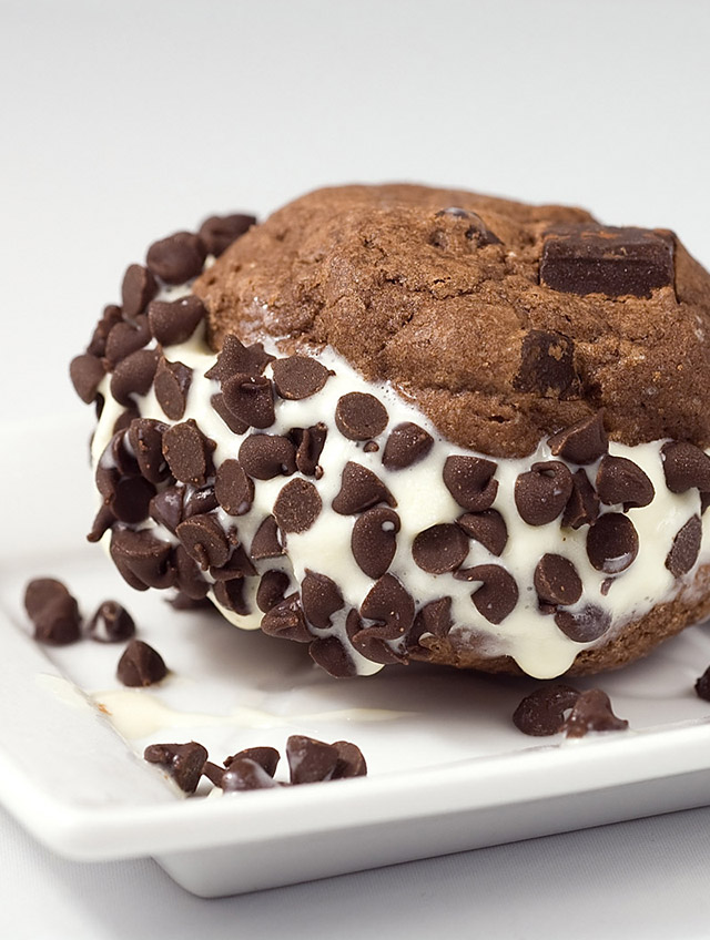 Fudgy Brownie Cookie Ice Cream Sandwich