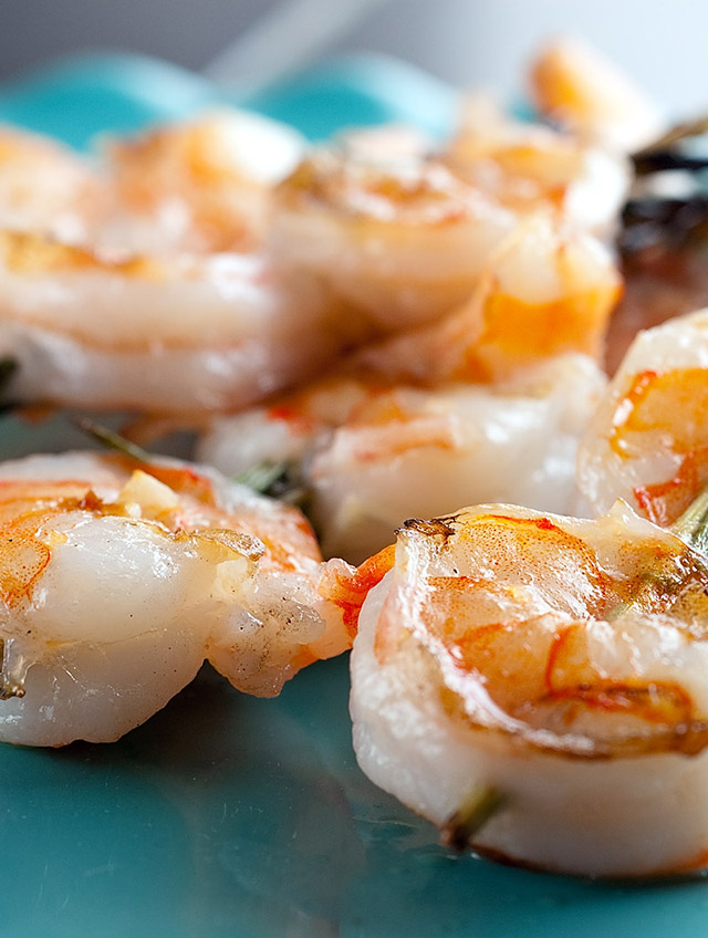 Grilled Shrimp and Rosemary Skewers