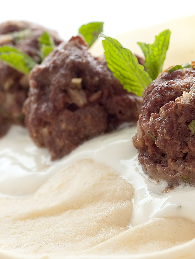 Lamb Meatball Gyro with Mint Yogurt Sauce