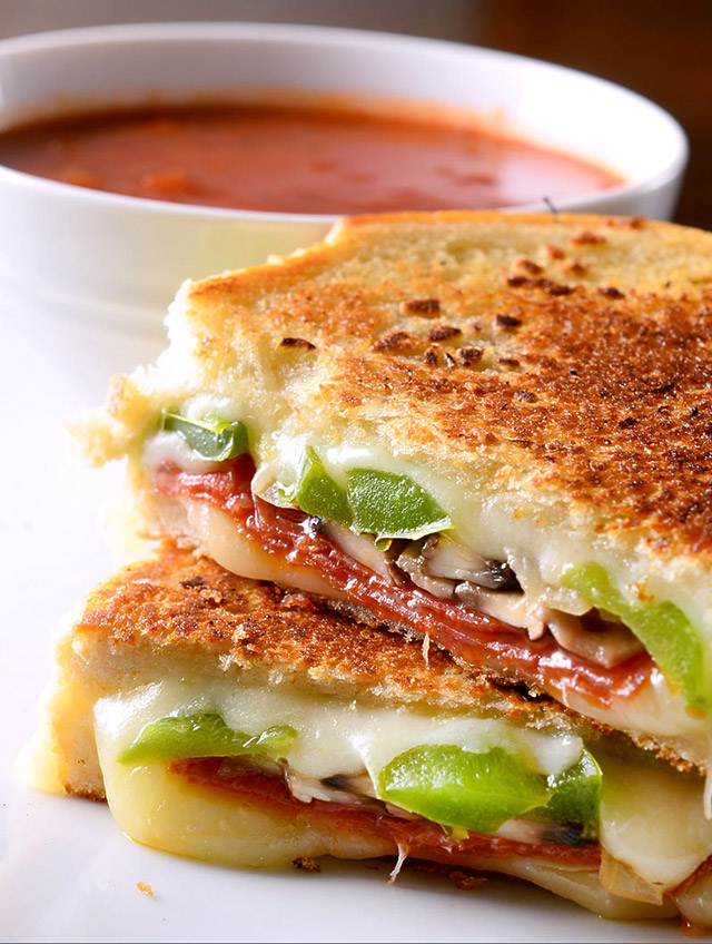 Pepperoni Pizza Grilled Cheese Sandwiches