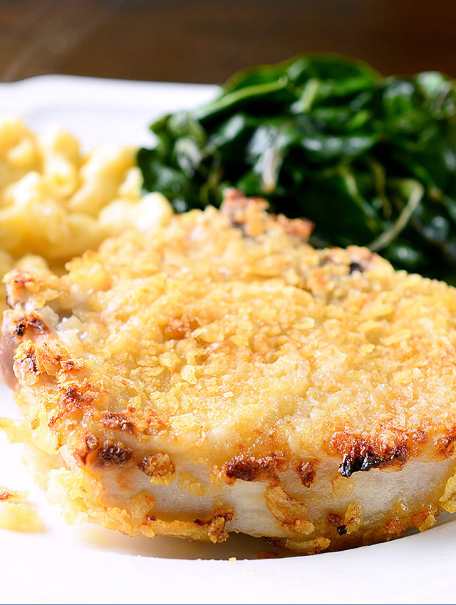 Potato Chip Crusted Pork Chops