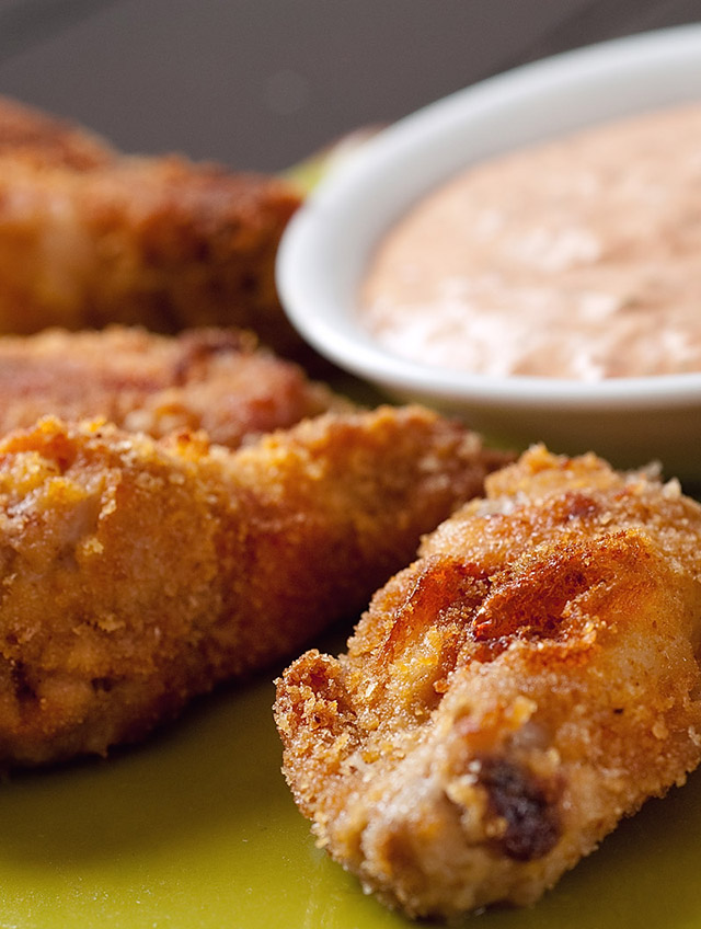 Spiced Chicken Wings with Chipotle Lime Dipping Sauce