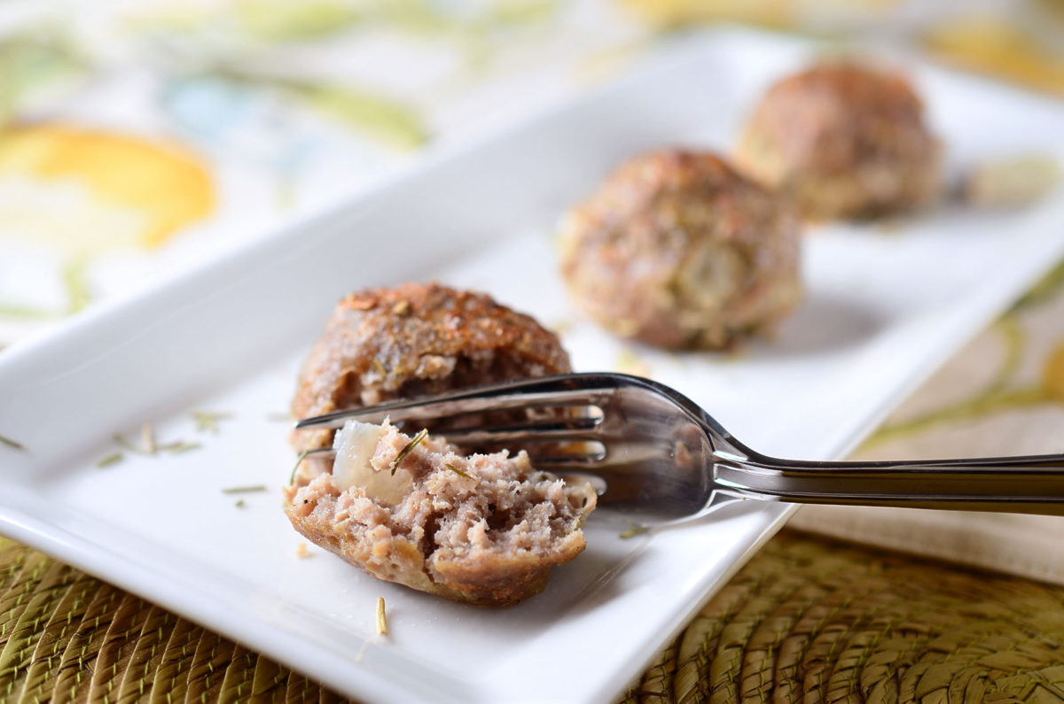 Roasted Garlic and Herb Meatballs
