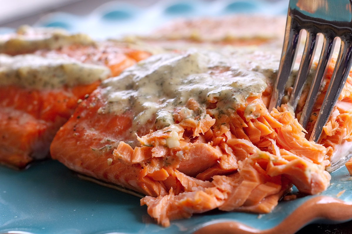 Salmon with Mustard Dill Sauce