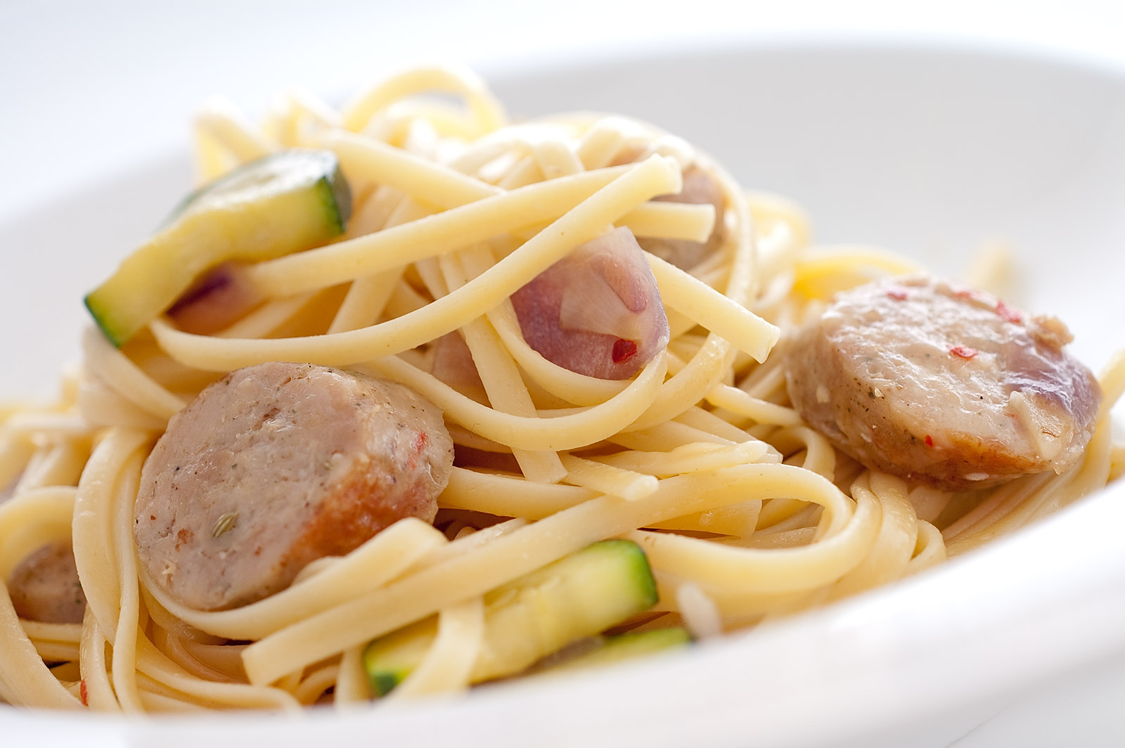 Sausage, Mushroom and Zucchini Pasta Life's Ambrosia