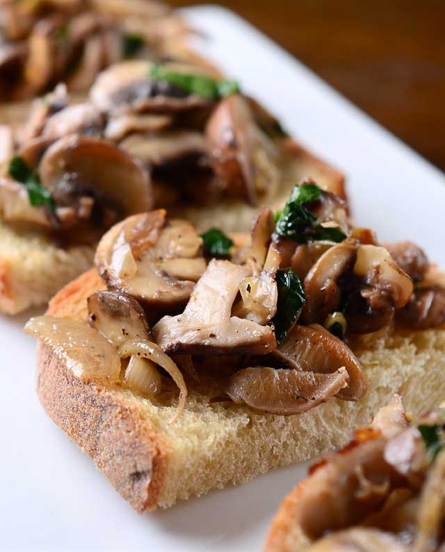 Sauteed Mushroom Bruschetta