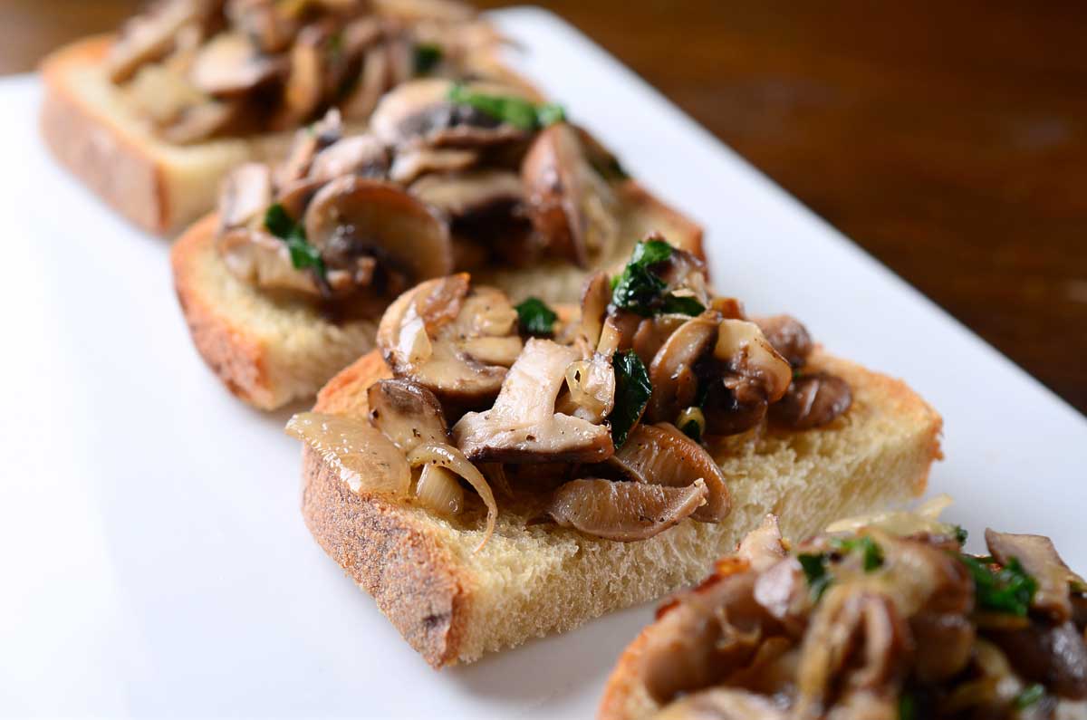 Sauteed Mushroom Bruschetta
