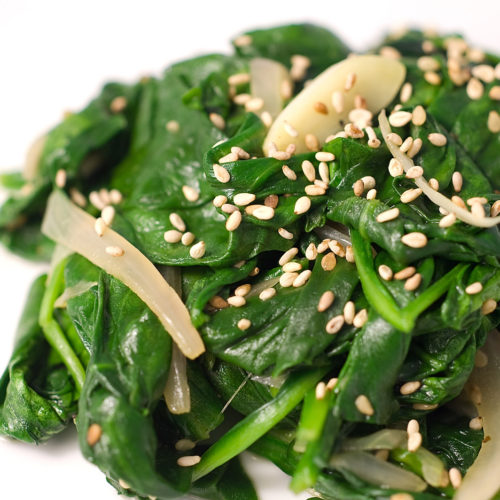 sauteed spinach with sesame seeds