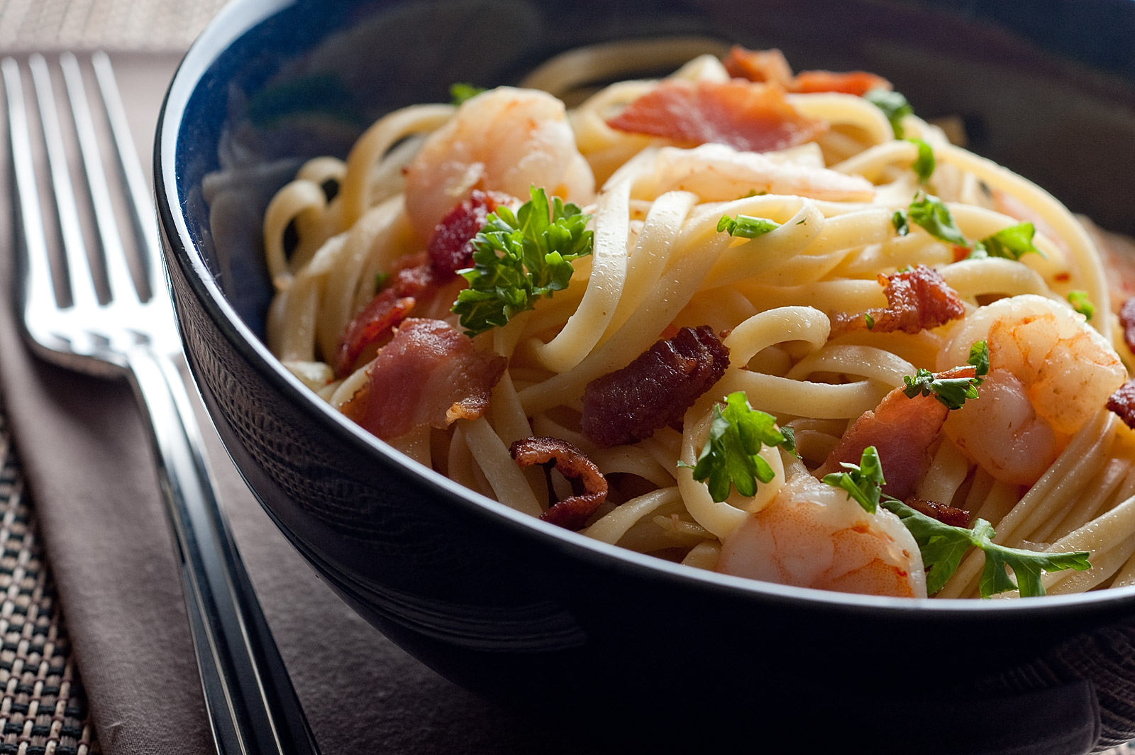Shrimp and Bacon Linguine