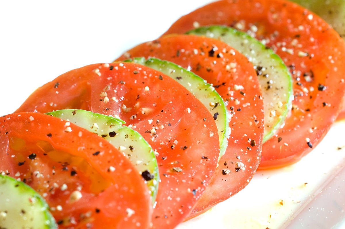 Sliced Cucumber and Tomato Salad