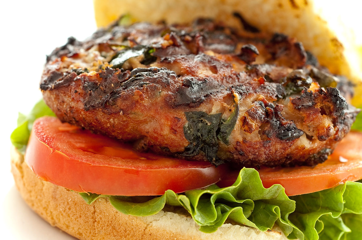 Spinach and Feta Turkey Burger