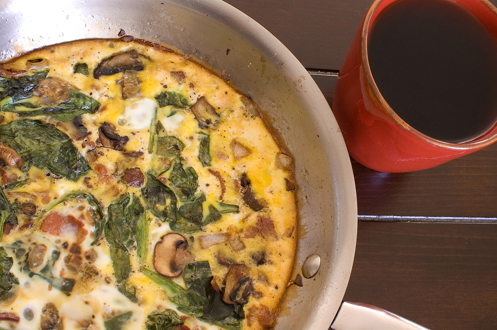 Spinach, Mushroom and Bacon Frittata Life's Ambrosia