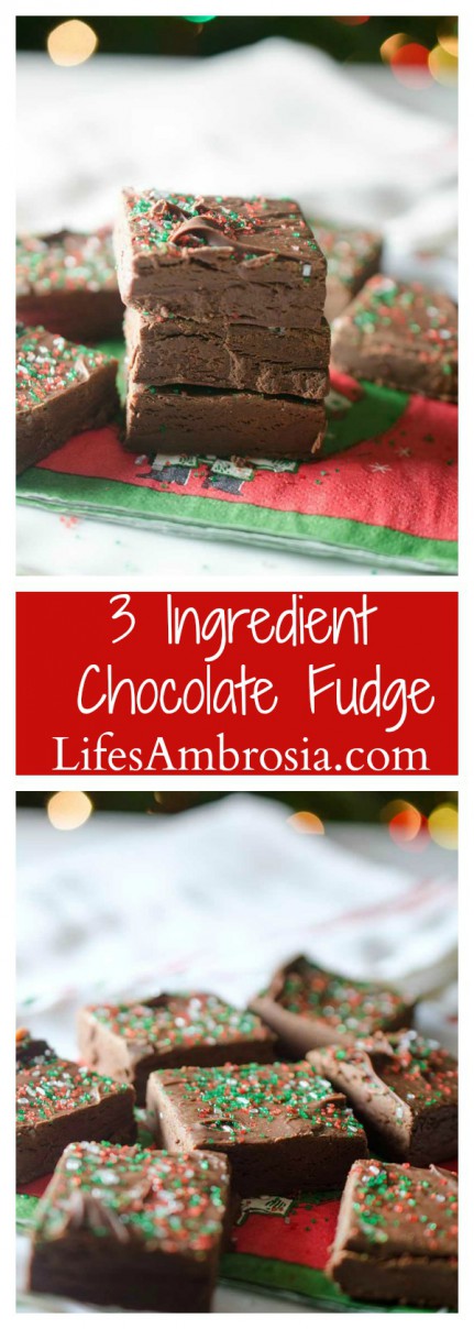 This super easy 3 ingredient chocolate fudge is a pure chocolate decadence and a Christmas staple in our home.