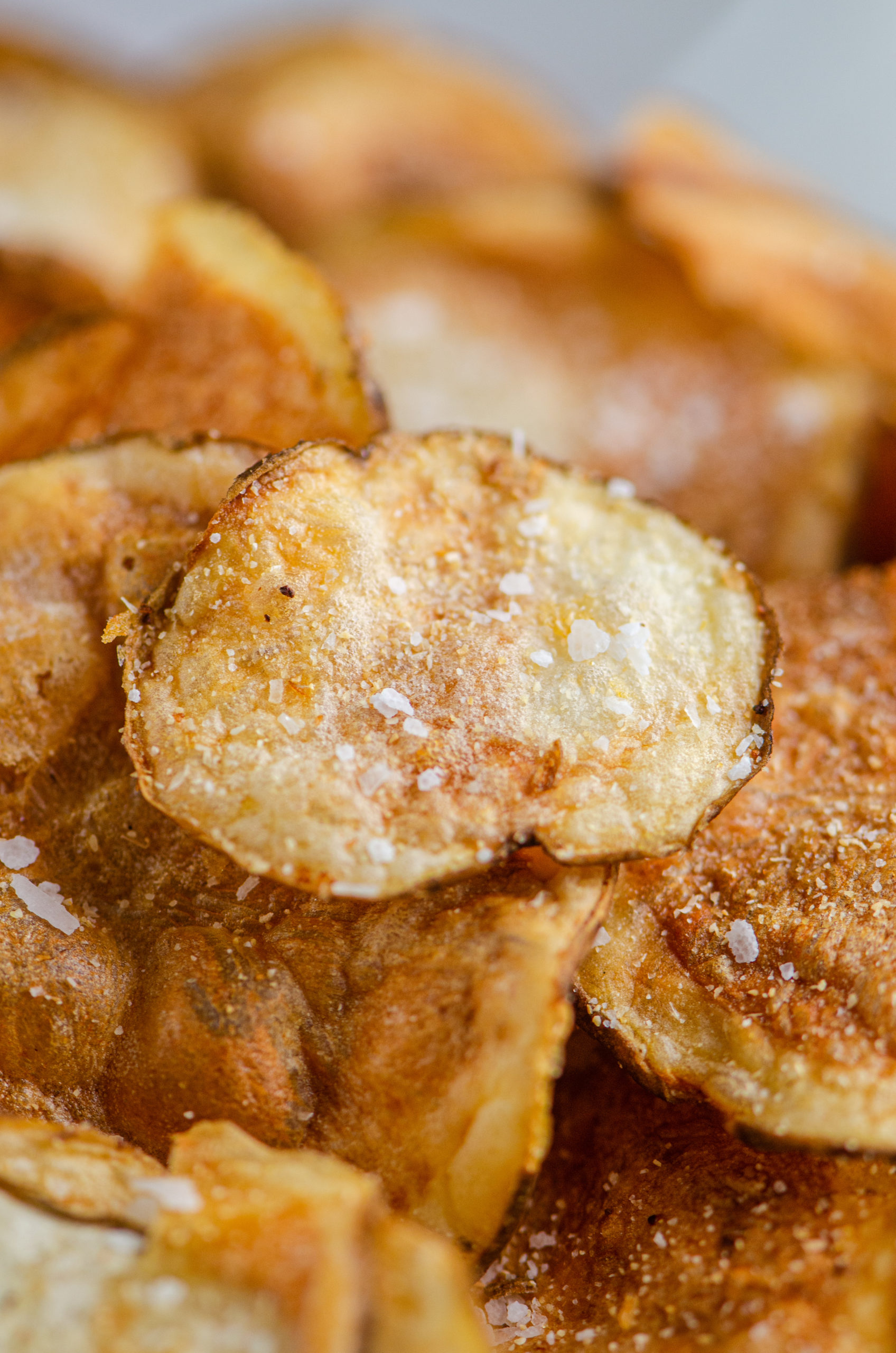 Close up photo of air fried potato chip