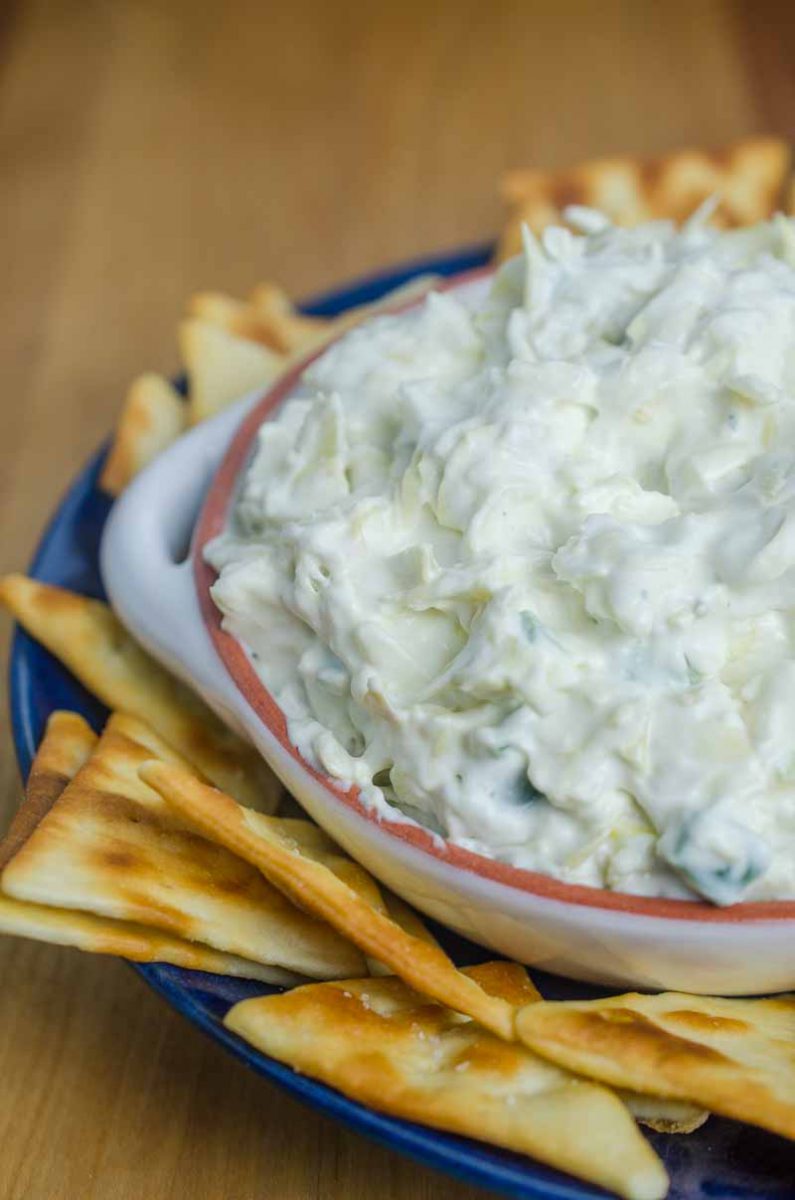 Artichoke Jalapeno Dip. A spicy take on classic artichoke dip. 