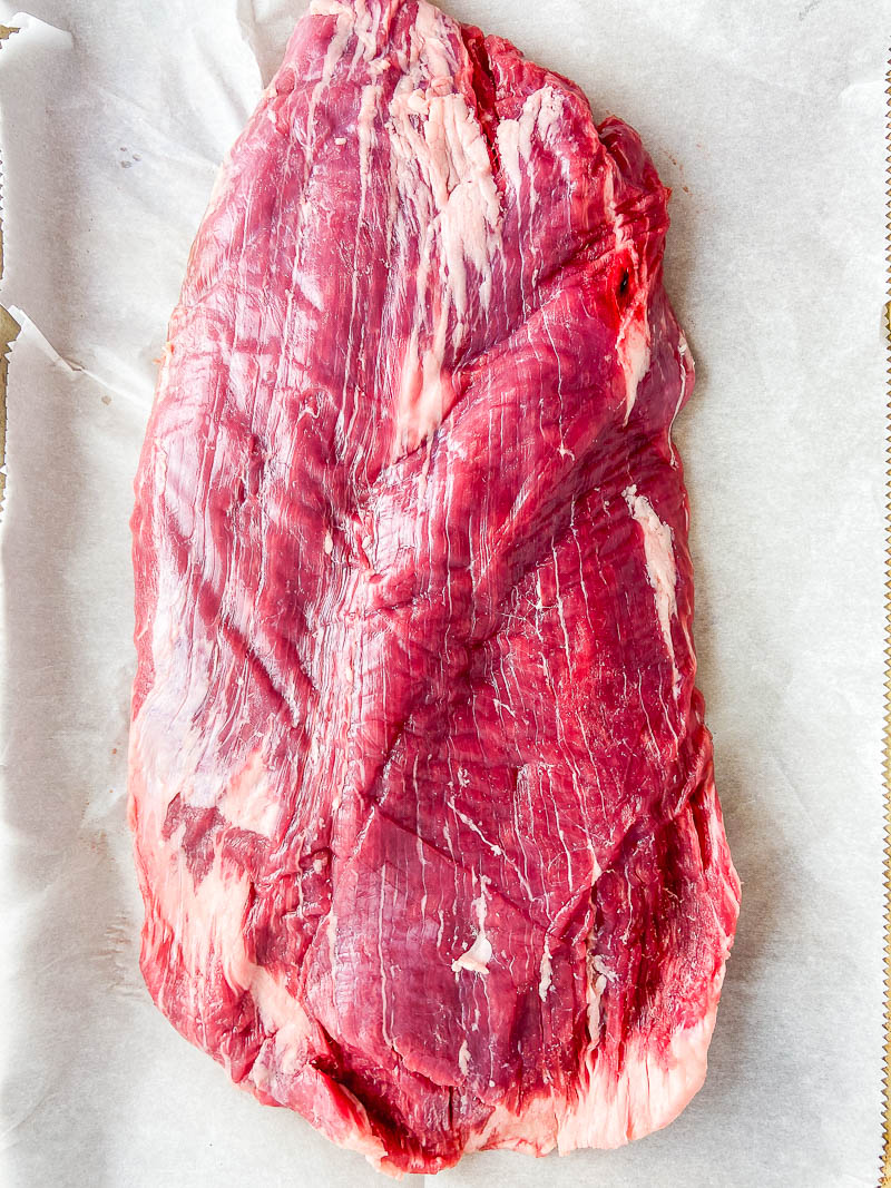 Raw flank steak 