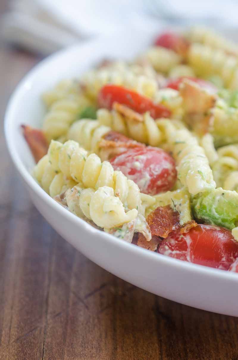 Bacon Tomato Avocado Pasta Salad Life's Ambrosia