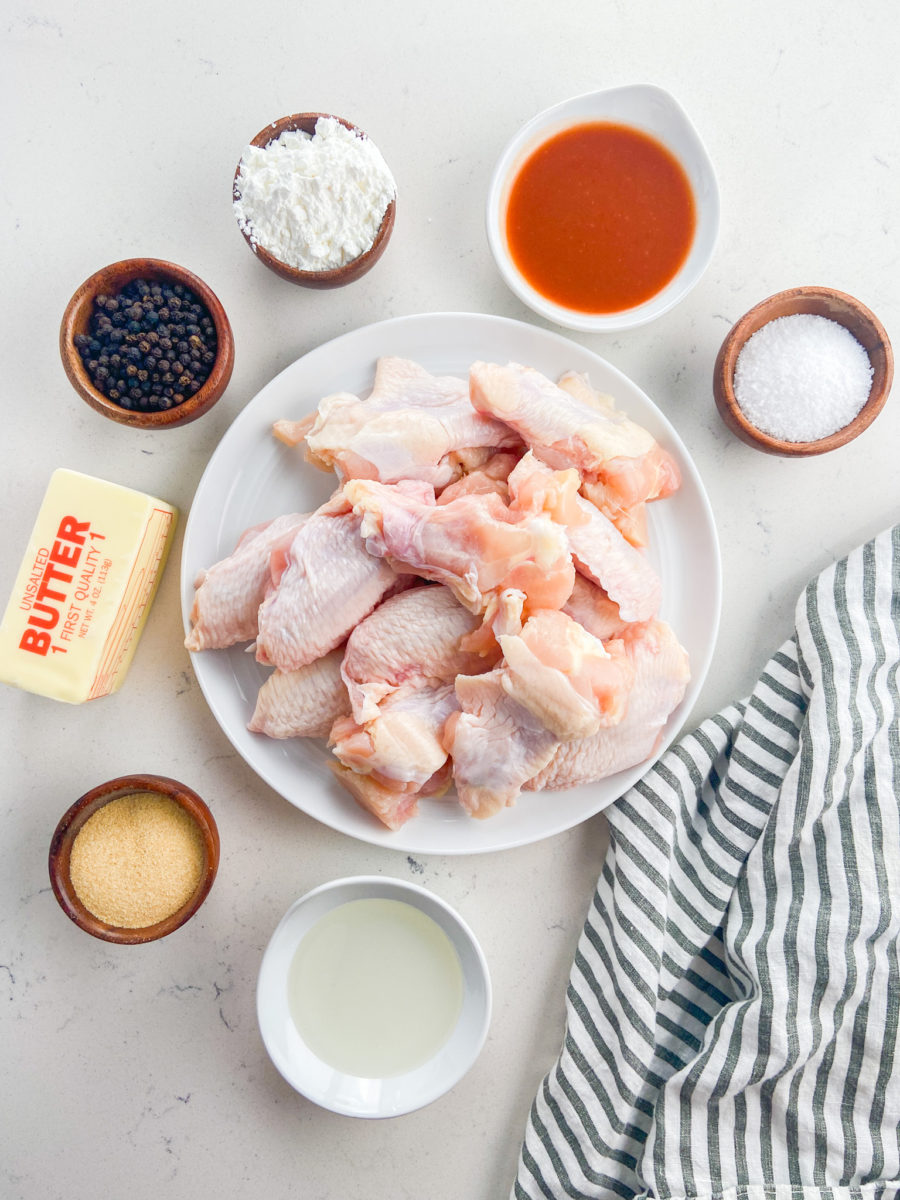 Baked Buffalo Wings ingredients. 