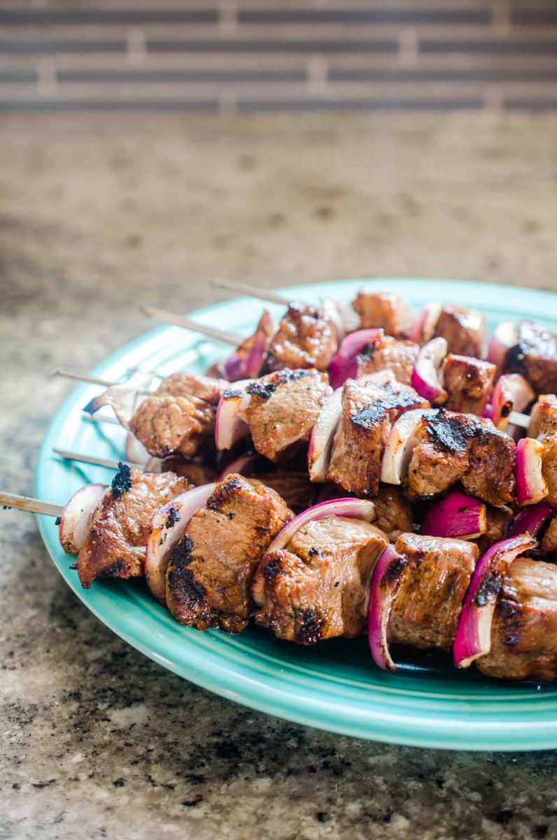 Balsamic Beef Skewers are a must for your summer BBQs. Tri Tip marinated in balsamic and grilled to perfection. 