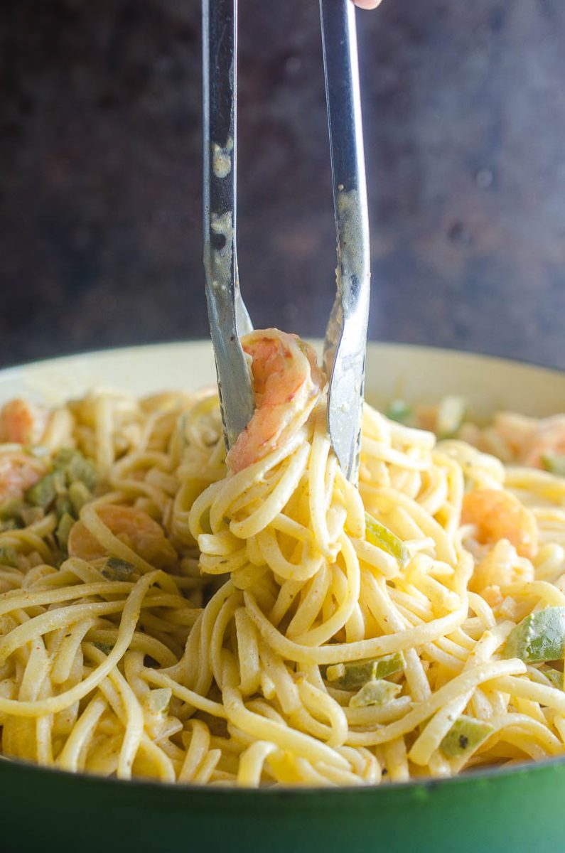 Cajun Shrimp Pasta is a decadent pasta with shrimp sautéed in a creamy sauce and tossed with pasta. Great for date night or any day you want to indulge. 