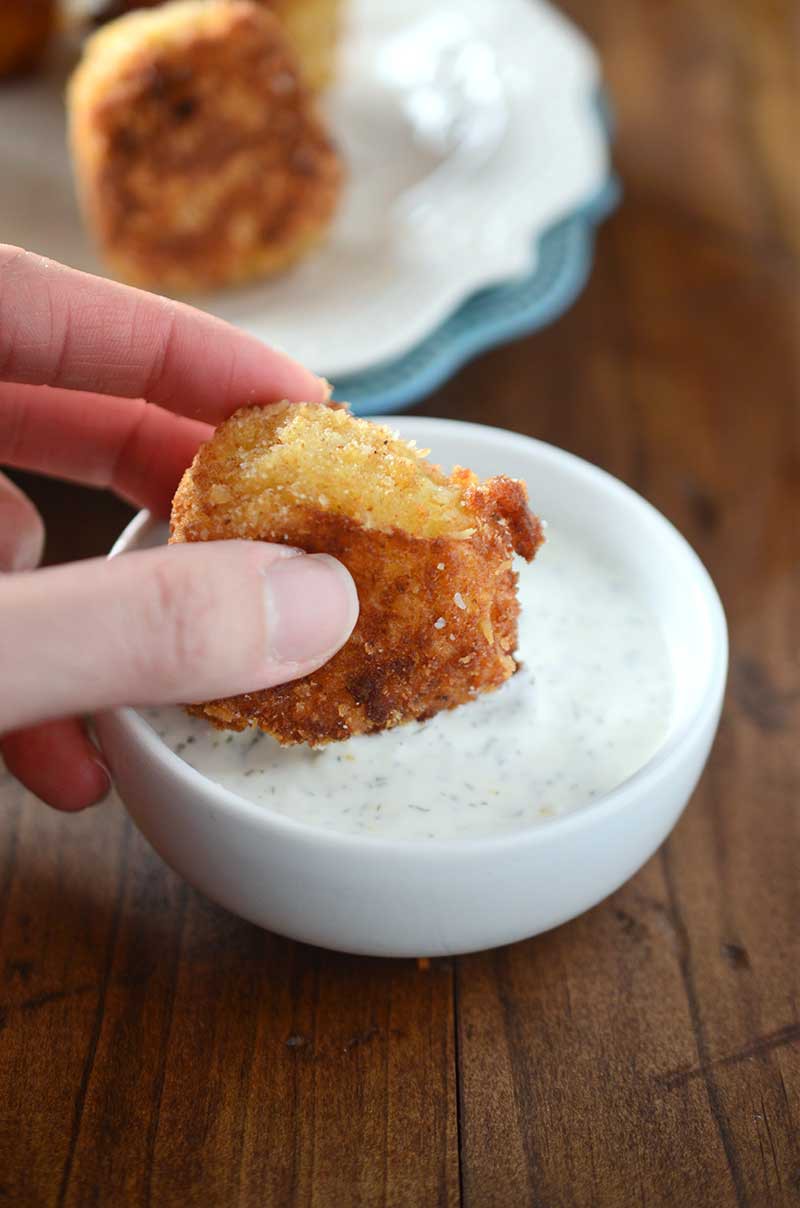 Cheesy Roasted Garlic Potato balls are basically the best way to use up holiday leftovers. Ever.