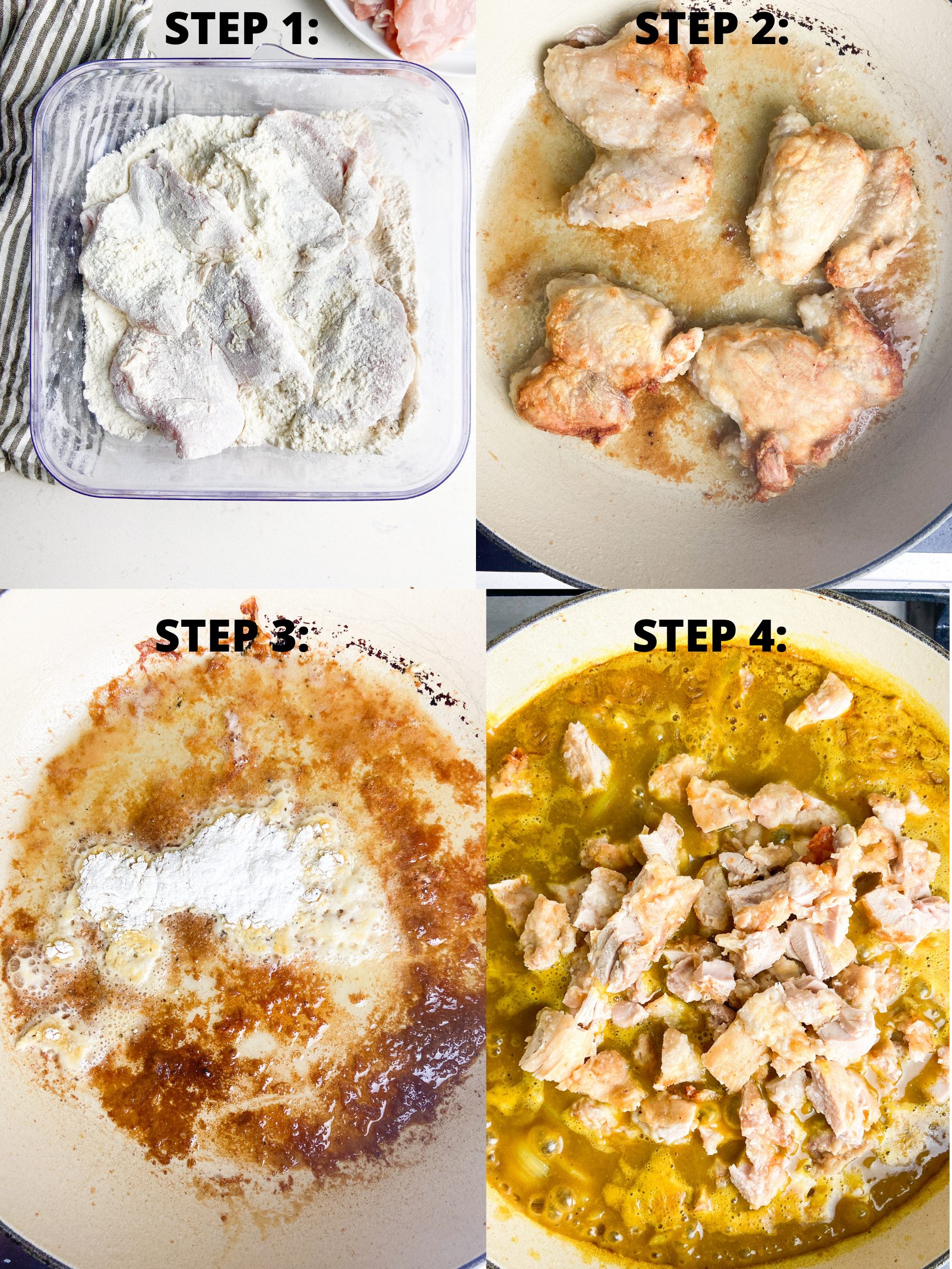 step by step photos showing how to make chicken curry. 