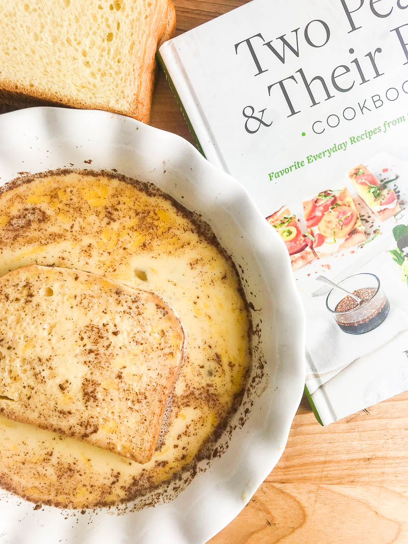 To make easy french toast, dip in egg first. 