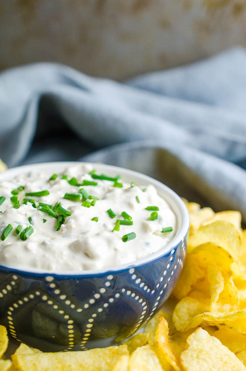 This classic creamy clam dip is perfect for summer potlucks. It's even better after it sets so it's perfect for making ahead! 