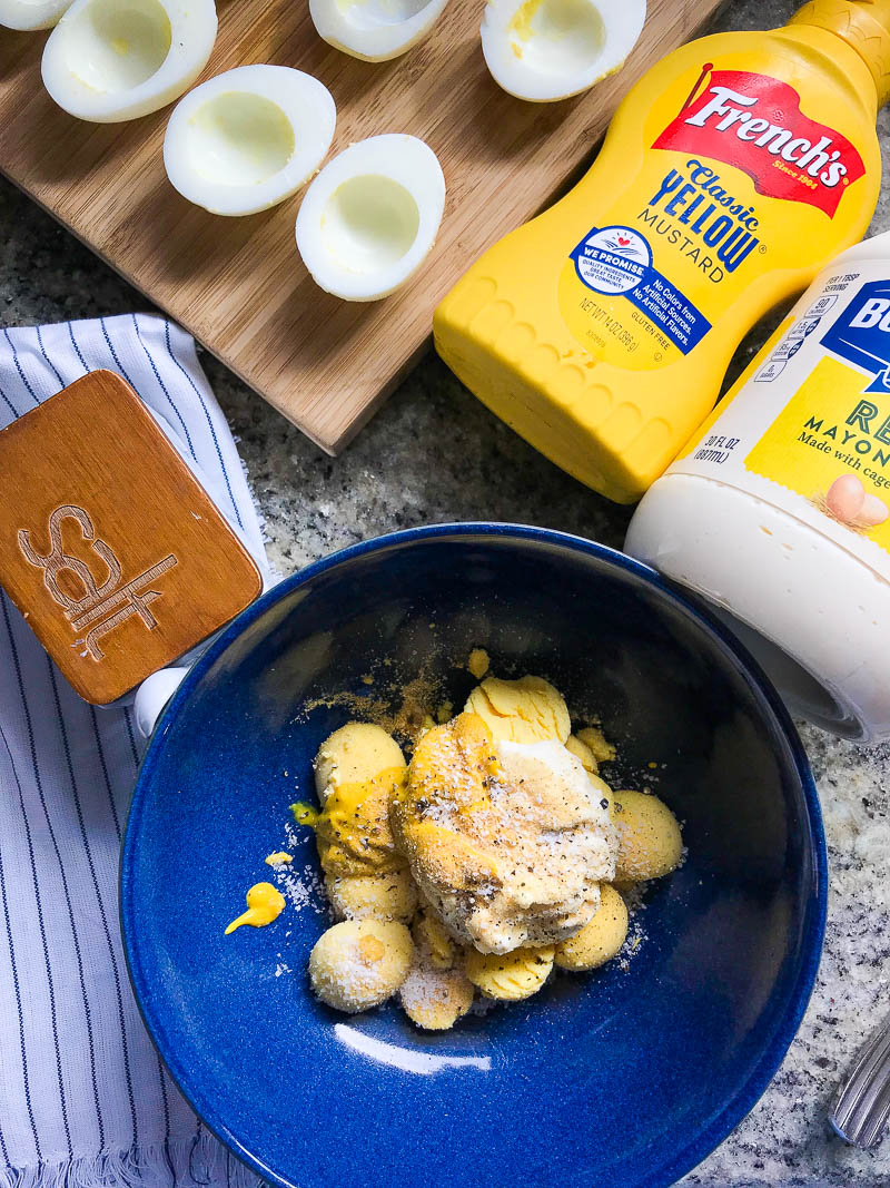 Classic Deviled Eggs with mayonnaise, mustard, and a few seasonings. They are a party and BBQ classic for a reason, everyone loves them!