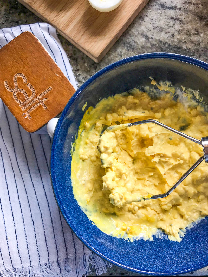 Classic Deviled Eggs with mayonnaise, mustard, and a few seasonings. They are a party and BBQ classic for a reason, everyone loves them!