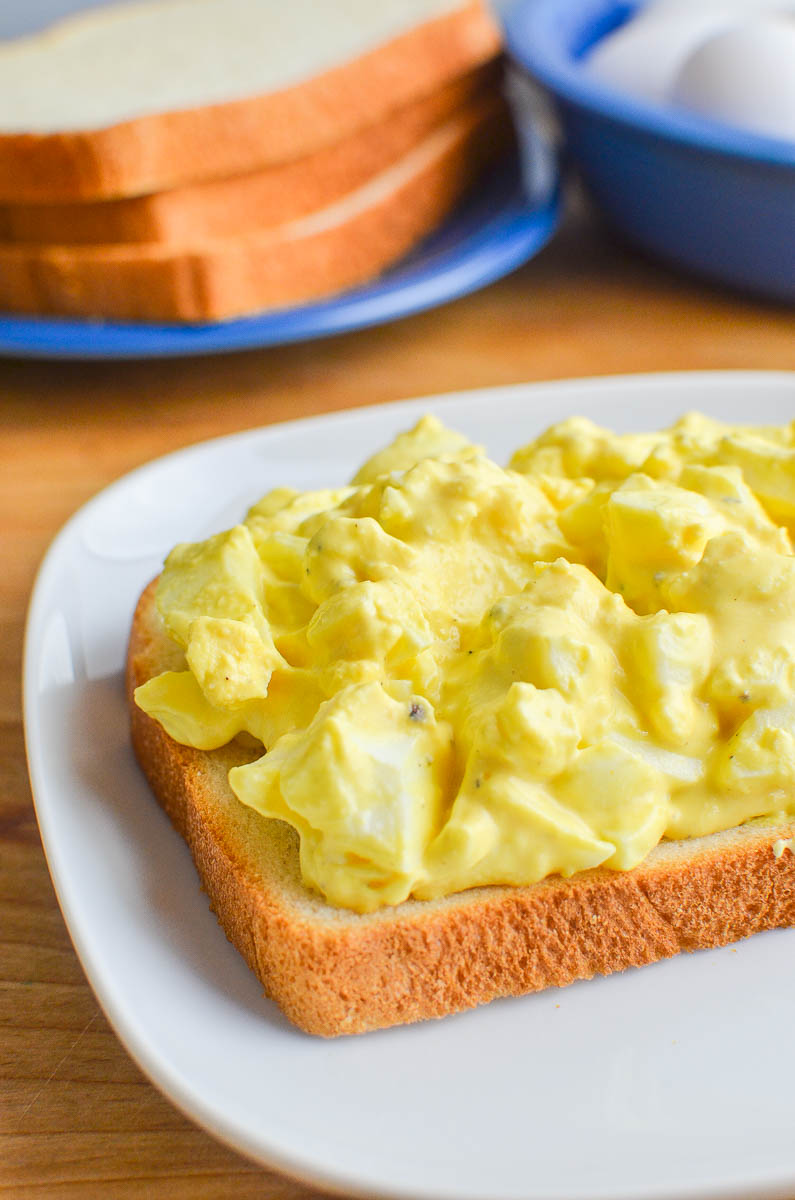 Egg salad on a white bread