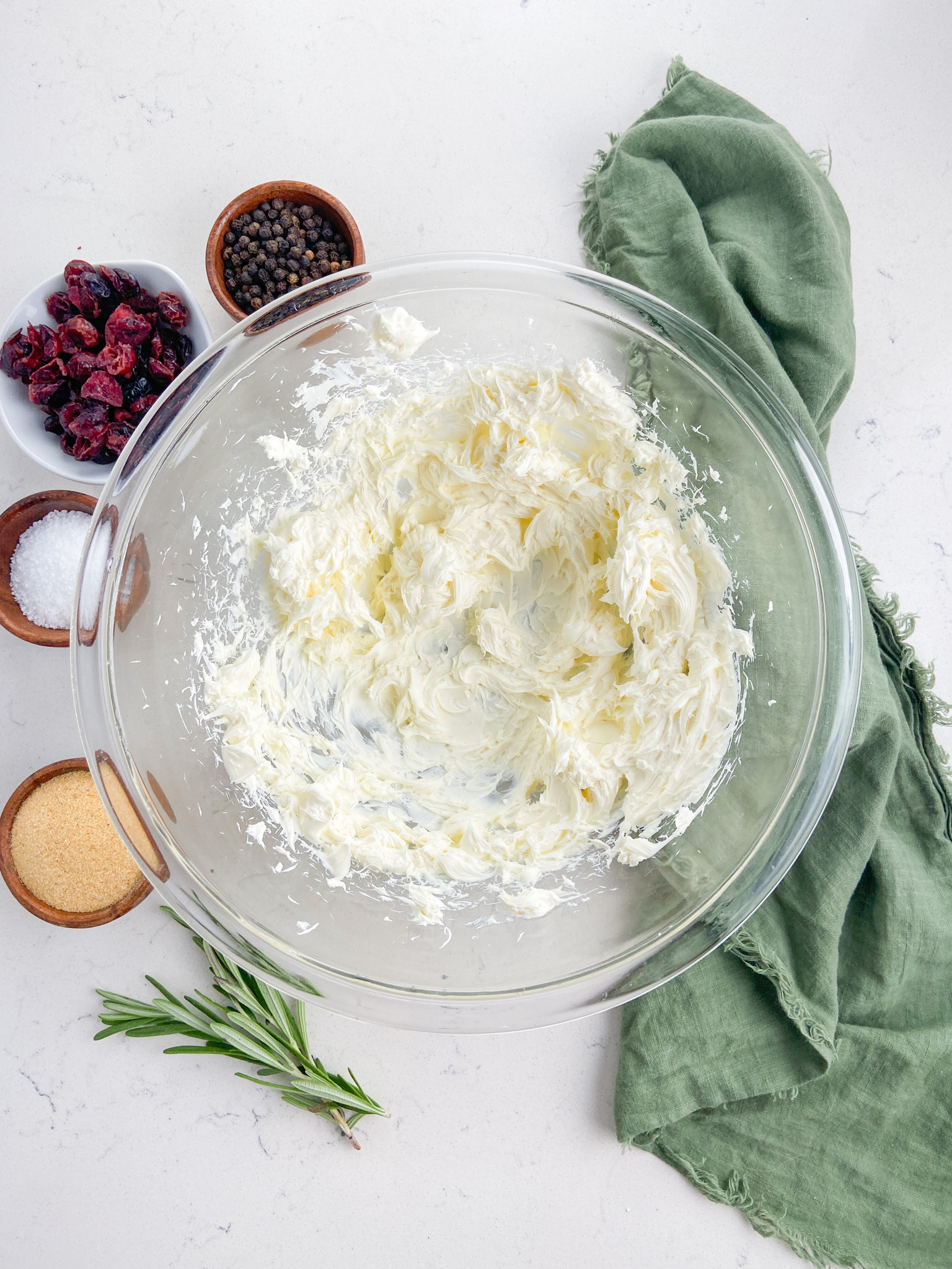 Whipped cream cheese in a bowl.